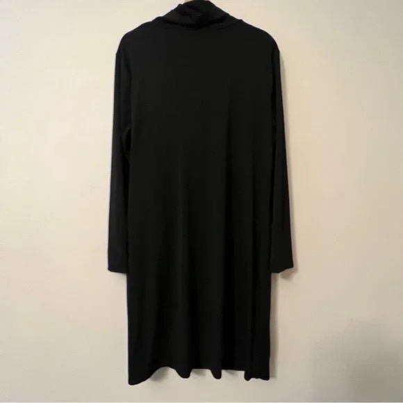 H Halston XXL Turtleneck Faux Wrap Jet Set Jersey Dress - Picture 6 of 8
